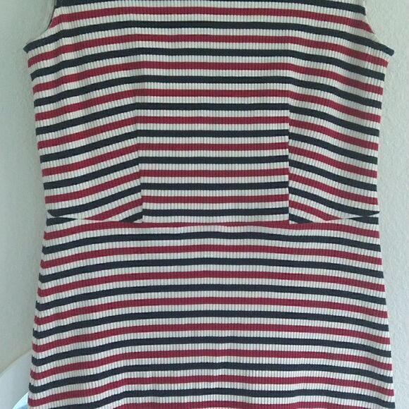 THML Stripe Dress Sleeveless Blue and Red Size Small - Picture 4 of 5